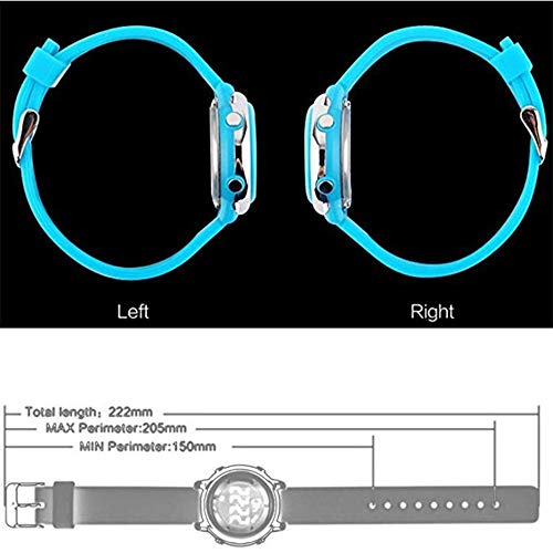 Unisex Reloj de los Deportes al Aire Libre del Reloj de Moda de Estilo Digital Multifuncional Reloj analógico Aprendizaje Reloj Resistente al Agua de azúcar de Color,Azul