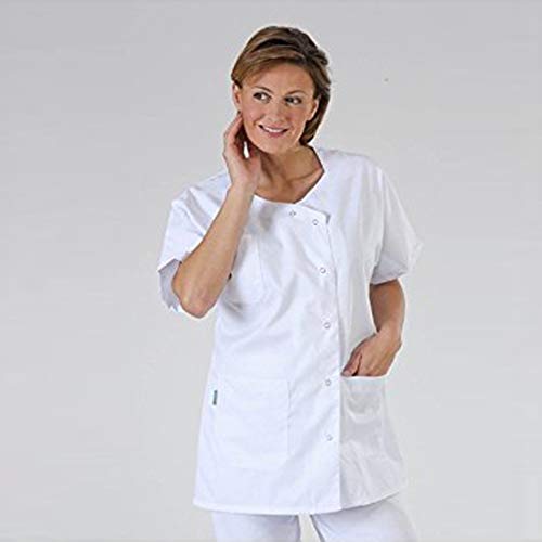 Unisex Ropa de Trabajo Técnico hospitalario Bata Blanca Blusa de Laboratorio