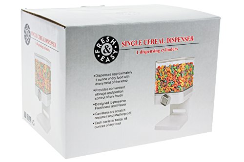 United Entertainment – Dispensador de cereales / Dispensador de cereales / Dispensador de cereales / Dispensador individual para cereales y cereales – Blanco Luxury