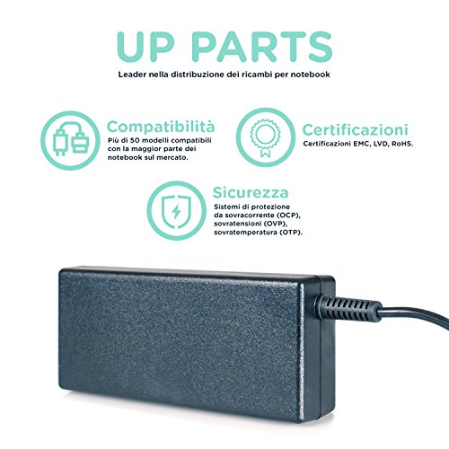 UP PARTS® NBP60 – Marca y Empresa Italiana – Fuente de alimentación 19,5 V 4,62 A 90 W 7,4 x 5,0 mm para DELL Latitude E5440