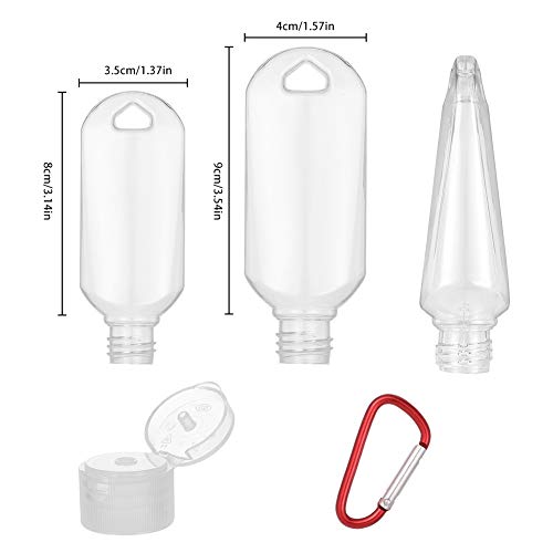 upain Botellas de Viaje Reutilizable Contenedor Vacías Botellas de Plástico Recargable Vacía Botellas con Llavero para Viajes Actividades al Aire Libre Viajes de Negocios 12 Piezas