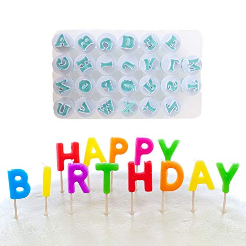 upain - Moldes para decoración de tartas con letras del alfabeto, 26 unidades, mini fondant, decoración de pasteles