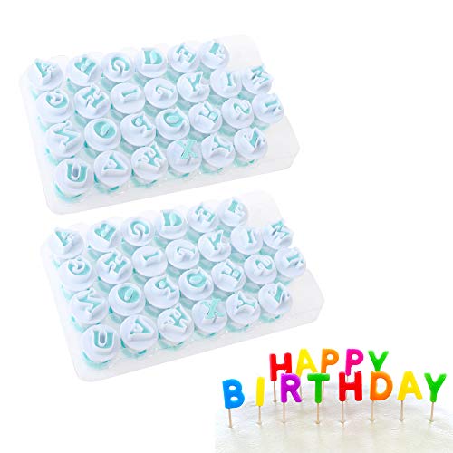 upain - Moldes para decoración de tartas con letras del alfabeto, 26 unidades, mini fondant, decoración de pasteles