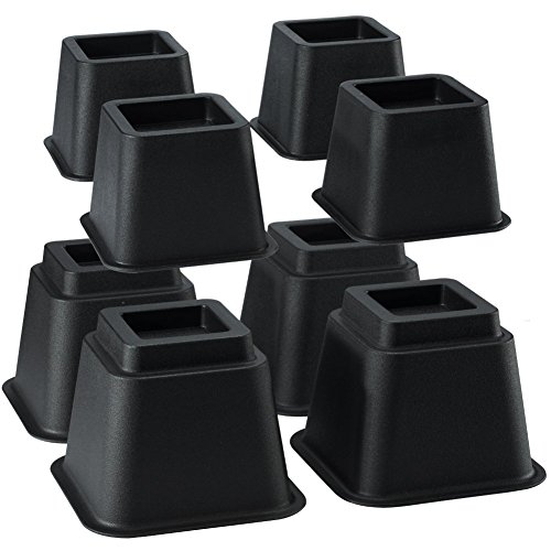 Uping Elevador de Muebles, Elevadores Ajustables para Camas, Mesas o Mobiliario, Agregue Altura de 7,5CM 15CM o 20,5CM (8 pack, negro)