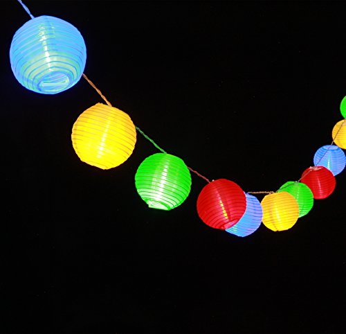 Uping Guirnalda Luminosa LED, 20 Farolillos 3.6 m, Funciona Con Pilas, Decoración Exterior y Interior para Fiesta/Boda/Ceremonia/Jardín/Casa(Multicolor)
