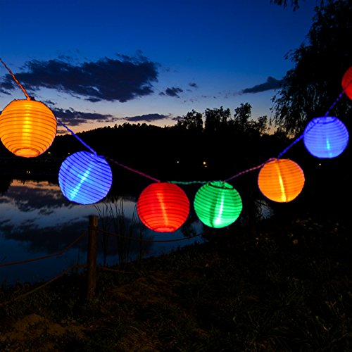 Uping Guirnalda Luminosa LED, 20 Farolillos 3.6 m, Funciona Con Pilas, Decoración Exterior y Interior para Fiesta/Boda/Ceremonia/Jardín/Casa(Multicolor)