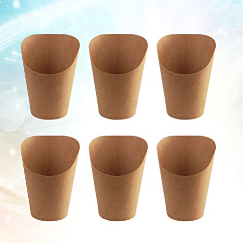 UPKOCH 100 unidades de recipientes desechables para aperitivos de papel kraft, portavasos para patatas fritas y pasteles