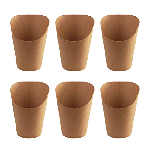 UPKOCH 100 unidades de recipientes desechables para aperitivos de papel kraft, portavasos para patatas fritas y pasteles