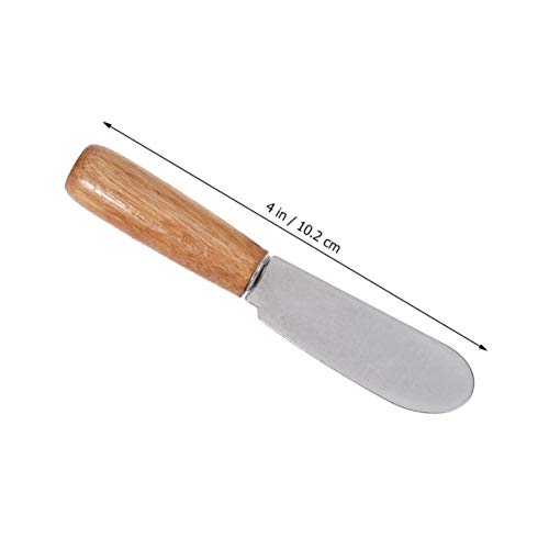 UPKOCH 12Pcs Cuchillo de Mantequilla Espátula para Untar Mantequilla de Acero Inoxidable con Mango de Madera para Queso Crema Sándwich