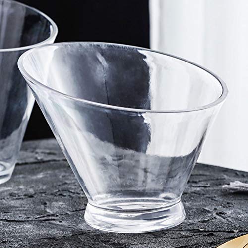 UPKOCH Ensaladera de Acrílico Transparente Cuencos de Corte Inclinado en Ángulo Tazón de Dulces Tazón de Frutas Tazones de Merienda para Fiesta en Casa 15 Cm