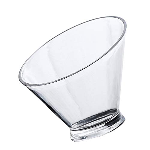 UPKOCH Ensaladera de Acrílico Transparente Cuencos de Corte Inclinado en Ángulo Tazón de Dulces Tazón de Frutas Tazones de Merienda para Fiesta en Casa 15 Cm