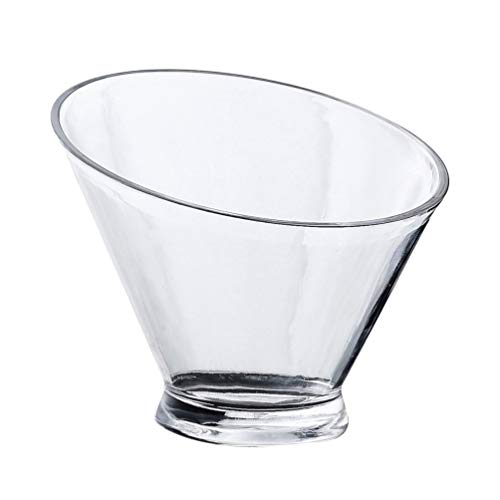UPKOCH Ensaladera de Acrílico Transparente Cuencos de Corte Inclinado en Ángulo Tazón de Dulces Tazón de Frutas Tazones de Merienda para Fiesta en Casa 15 Cm