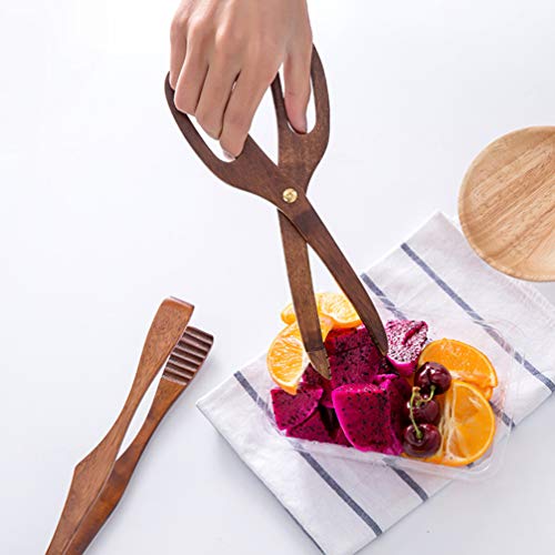 UPKOCH Pinzas para Servir de Madera Pinzas para Pan Pinzas para Tostadora Pinzas para Ensalada Pinzas para Cocinar Tijeras para Cocina en Casa Fiesta Buffet Catering
