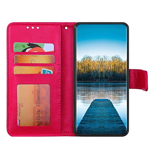 Uposao Compatible con Funda Huawei P10 Lite Carcasa Funda Libro de Cuero Estuche Completo,Elegante Flor de Cerezo Relieve Funda Folio Flip Case Cover Wallet pour Huawei P10 Lite,Rosa