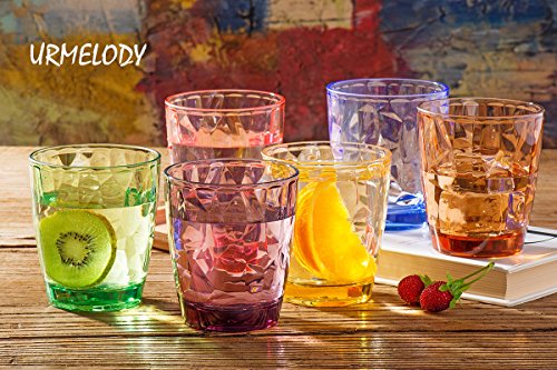 Urmelody - Vasos de plástico acrílico reciclado irrompible - Juego de 4 - En 4 colores variados, 6 Colors, 6er-Set
