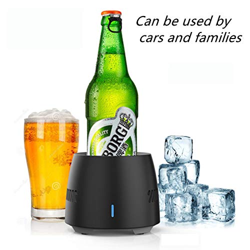 USAMYNA Máquina enfriadora de Bebidas Creativas para el Verano Máquina de Bebidas frías rápido Bajar la Temperatura Copa de enfriamiento Coche Hogar de Doble Uso (Negro)
