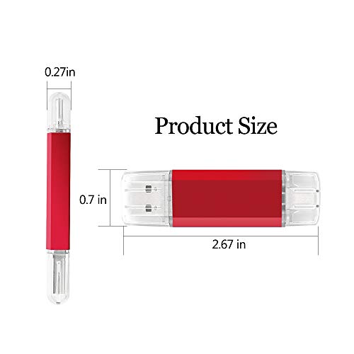USB C Pendrive 32GB, 2 en 1 Memoria USB Tipo C 32GB OTG USB Flash Drive Memory Stick 32 GB para Portátil, Teléfono y Otras Dispositivos USB o Type C (Rojo)