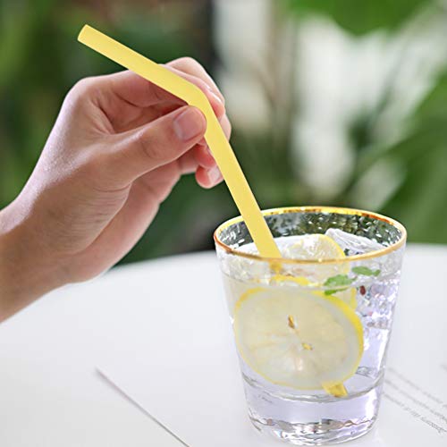 Usetcc Pajitas de Silicona Reutilizables 12PCS, Regular Pajas con 2 Cepillos de Limpieza sin BPA para Yogur Batidos Jugo Café Cóctel Niños Adultos