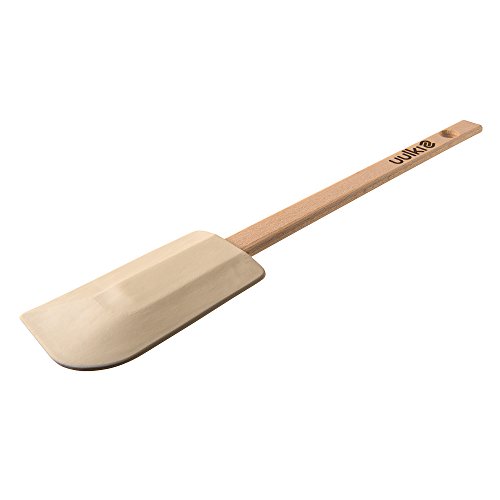 Uulki® 3 piezas Espátula Reposteria de goma y madera con agujero para colgar - Utensilios espatulas de cocina pastel