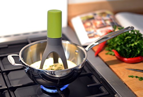 üutensil Stirr – Mezclador automático para cacerolas – Largas patas de nailon - Color verde y gris