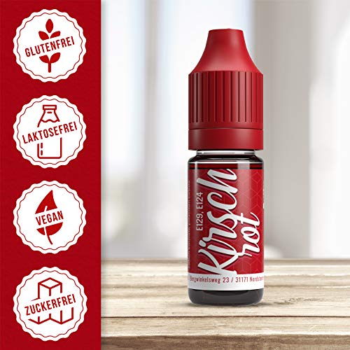 V2 Vape Colorante alimentario de vaina extremadamente concentrado, líquido para colorear bebidas, masas, coberturas y todos los demás productos alimenticios Rojo cereza