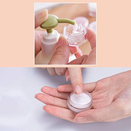 Vacío Plástico Transparente Contenedor de Cosméticos Tarros - 20 Piezas Tarros de Crema 10g / 10ml Puede Olla cosmética - con 10 Piezas Mini Espátula (Rosa) Tarro vacío Crema de Viaje con Tapa para