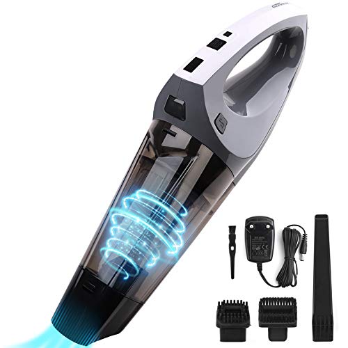 VACPOWER Aspiradora de Mano,6500pA Aspirador de Coche con BateríA Recargable de 2500mAh para el Hogar y el AutomóVil