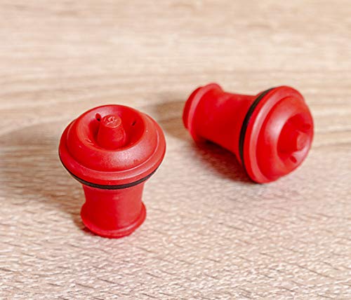 Vacuvin Vacu Vin Tapones para Bomba de vacío, Color Rojo, Set 2 Unidades, 3.1x3.9x3.7 cm