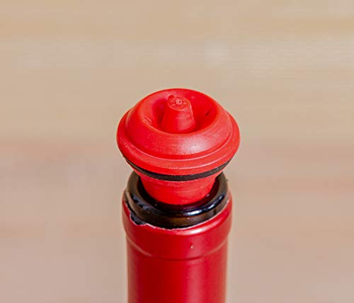 Vacuvin Vacu Vin Tapones para Bomba de vacío, Color Rojo, Set 2 Unidades, 3.1x3.9x3.7 cm