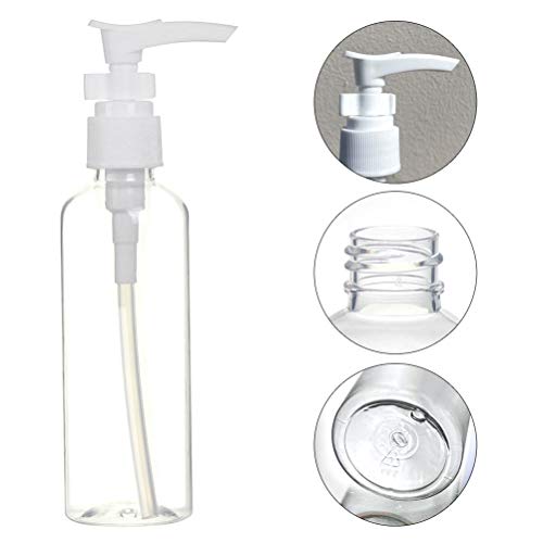 VADOO Botellas de spray, 4pcs 100ml botella de spray de niebla transparente, botellas de viaje a prueba de fugas para maquillaje, artículos de tocador cosméticos, contenedores de líquidos