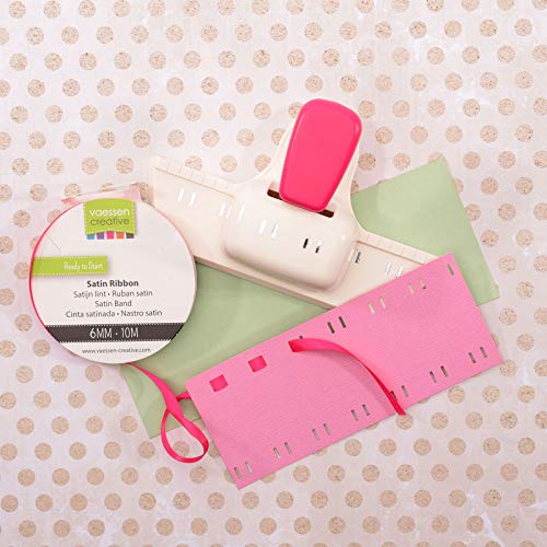 Vaessen Creative Perforadora de Bordes, Diseño Rayas, Para Proyectos DIY, Scrapbooking, Creación de Tarjetas y Más