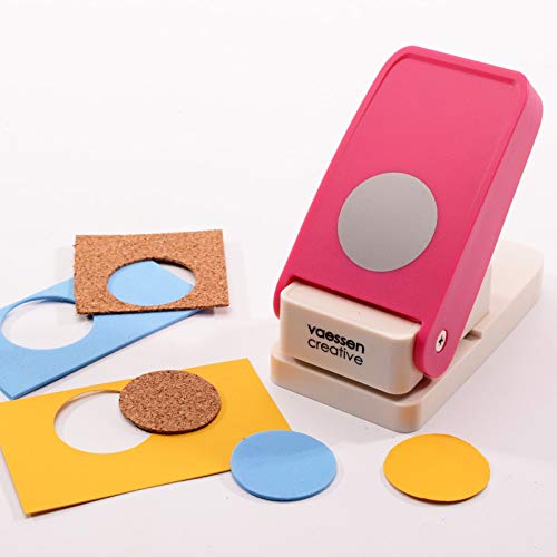 Vaessen Creative Resistentes Maxi, Círculo, Fuerte Perforadora para Papel, Corcho, Goma Eva, Plástico Mágico y Otros Suministros de Manualidades, Tamaño Recortado 3,5 cm de diámetro