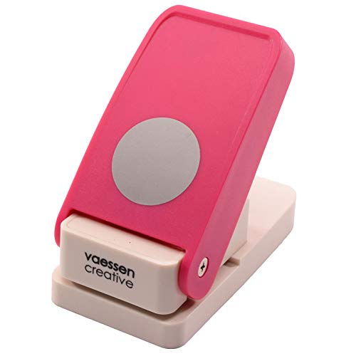Vaessen Creative Resistentes Maxi, Círculo, Fuerte Perforadora para Papel, Corcho, Goma Eva, Plástico Mágico y Otros Suministros de Manualidades, Tamaño Recortado 3,5 cm de diámetro
