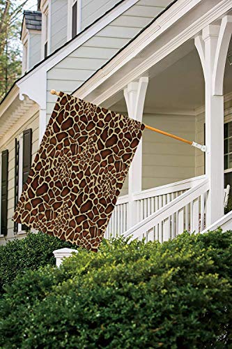 VAICR Bandera, Zambia Giraffe Skin Pattern Wildlife Symbolic Zoo Hippie Style Artful Picture Redwood Light Yellowor co Decorative Garden Flag for Outdoor Lawn and Garden Home