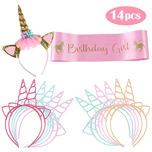 vamei Diadema de Unicornio Niña Disfraz de Unicornio para Niñas Decoracion Diadema de Unicornio para Cumpleaños Halloween Navidad