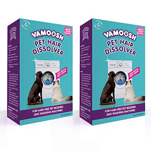 Vamoosh Disolvente de Pelo para Mascotas (Removedor Pelo Mascotas Lavadora) - 6 x 100g (2 Cajas)