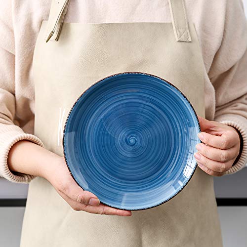 vancasso Serie Bella Platos de Postre 4 piezas, Juego de Platos Platos Llanos Gres, Azul