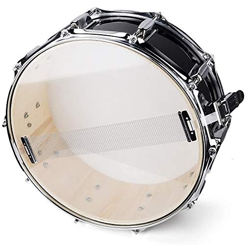 Vangoa Tambor de 14 Pulgadas, Cavidad de Madera de Arce, 10 Clavijas de Afinación, Profesional Snare Drum con Kits para Principiantes