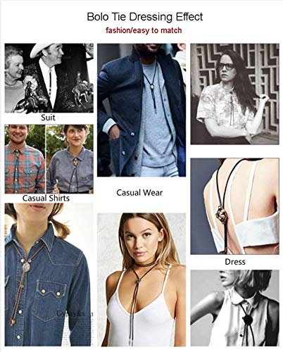 Vaquero Corbata bolo Occidental, PU del Lazo de Cuchillo Largo de Cuero, Novela Lazo de los Hombres, de Cuello Alto suéter Collar de Accesorios de Vestir, Apto for Hombres, Mujeres, (Color : Blue)