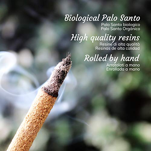 Varillas de Incienso Natural Palo Santo y Canela – Varillas de Incienso perfumadas – Incienso chamánico para Recetas y Ceremonias sagradas – Activa la energía Positiva – 6 Stick