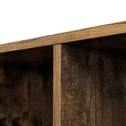 VASAGLE Estantería en Forma de Escalera, Estantería de Almacenamiento con 10 Cubos, de Madera, Ideal para Estudio, Sala de Estar y Dormitorio, Marrón Rústico, LBC10BX