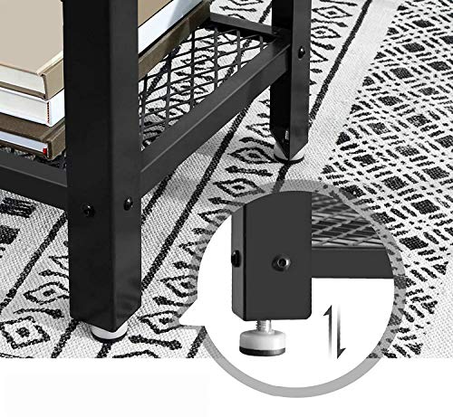 VASAGLE Mesa de Consola de Estuilo Industrial, Mesa para Pasillo con 2 Estantes de Malla, Mesa para Salón, 101,5 x 35 x 80 cm, Acero, Marrón Rústico y Negro LNT81BX