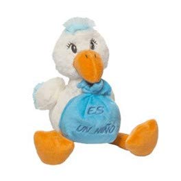 VASARA Peluche Cigüeña Es un Niño. Peluches Originales Detalles de Bodas, Bautizos y Comuniones.