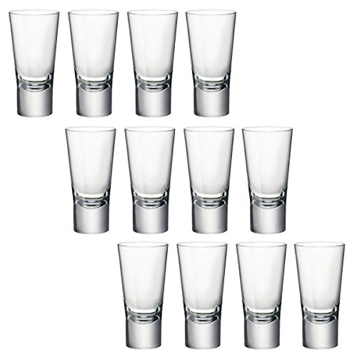 Vaso endurecido de chupito doble para vodka, modelo Ypsilon por Bormioli Rocco (70 ml) , vidrio, Set of 12