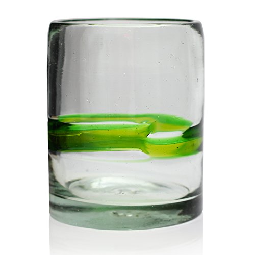 Vaso Tumbler Artesanal – Vidrio Reciclado – Verde Mezclado - Juego de 2