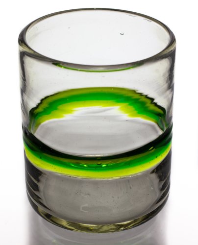 Vaso Tumbler Artesanal – Vidrio Reciclado – Verde Mezclado - Juego de 2