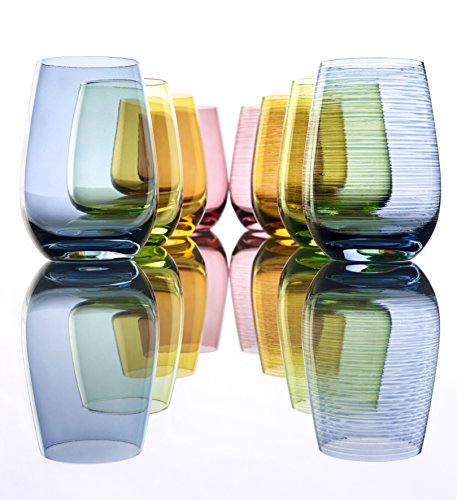 Vasos Elements de Stölzle Lausitz, Verde, 465 ml, Juego de 6 Unidades, compatibles con lavavajillas, Vasos de Colores