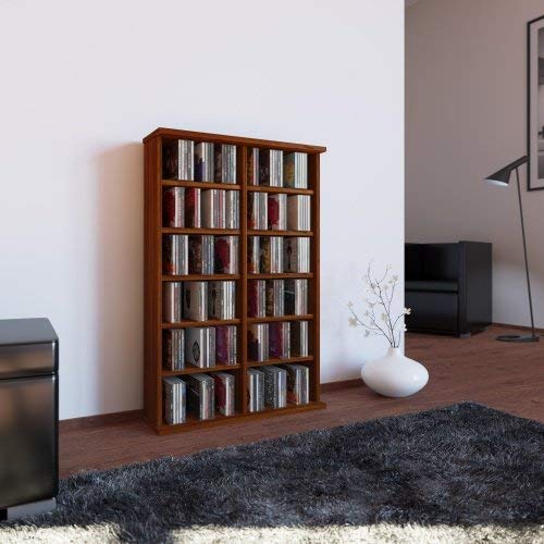 VCM Ronul-Torre para CD/DVD, para 300 CDs, sin Puerta de Cristal, Color Vetas de Nogal
