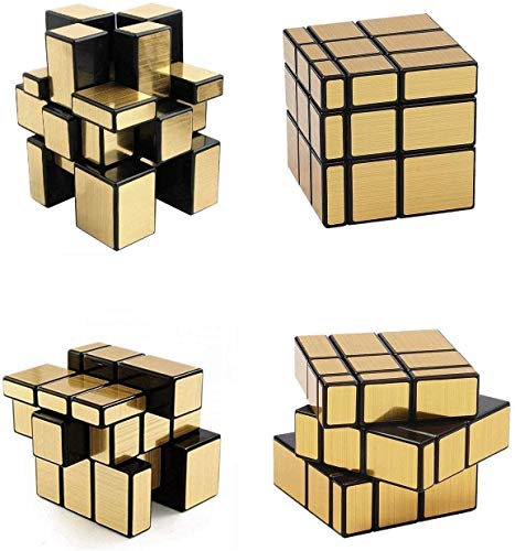 Vdealen - Juego de 3 x 3 x 3 x 3 x 3 x 3 x 3 x 3 x 3 cm, Espejo Dorado, puzle de Cubo, Color Plateado
