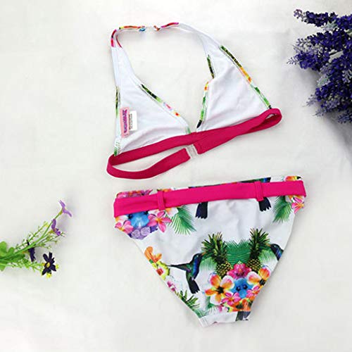 VECDY Bañador Bebe Niña, Moda Suave Bikini 2019 Brasilño Floral 2 Piezas Traje De Baño Ropa Bebé Infantil Ruffles Conjunto Linda Tops Pantalones Cortos Mono Infantil Verano Natacion Playa (Rosa,140)